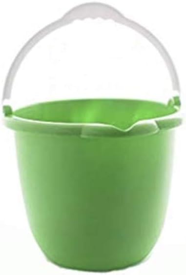 Buckets ECO-Plastic, Made in USA, 5 Pack, with Ergonomic Bottom and handling 2,5 Gallon. Green Color. 5 Pack