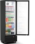 BODEGACOOLER Réfrigérateur de marchand,9 Cu.Ft Commercial Boissons Refroidisseur avec une seule porte en verre, affichage de porte droite Réfrigérateur boisson Commercial Bar Refroidissement avec 4 Tablettes réglables