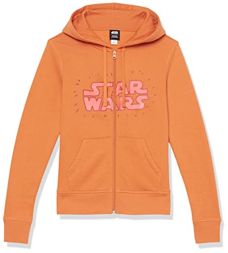 Amazon Essentials Disney | Marvel | Star Wars | Princess Women's Fleece Full-Zip Hoodie Sweatshirts (Available in Plus Size), Star Wars Logo, X-Small