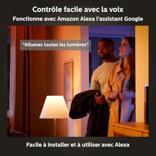 Philips Hue Ambiance ampoule LED connectée E27 équivalent 1100 lumen compatible Bluetooth pack de 2 - vue 10