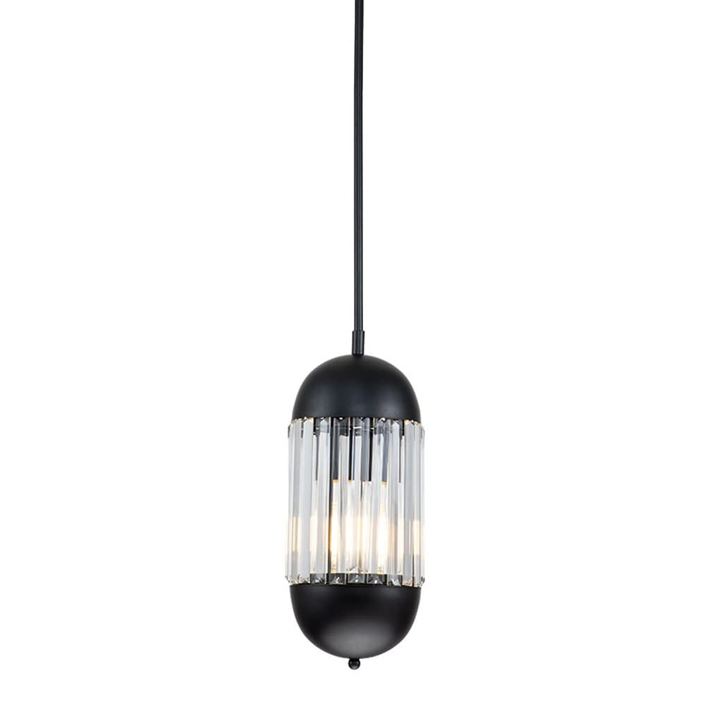 Suspension LED noire au design minimaliste pour illuminer le salon