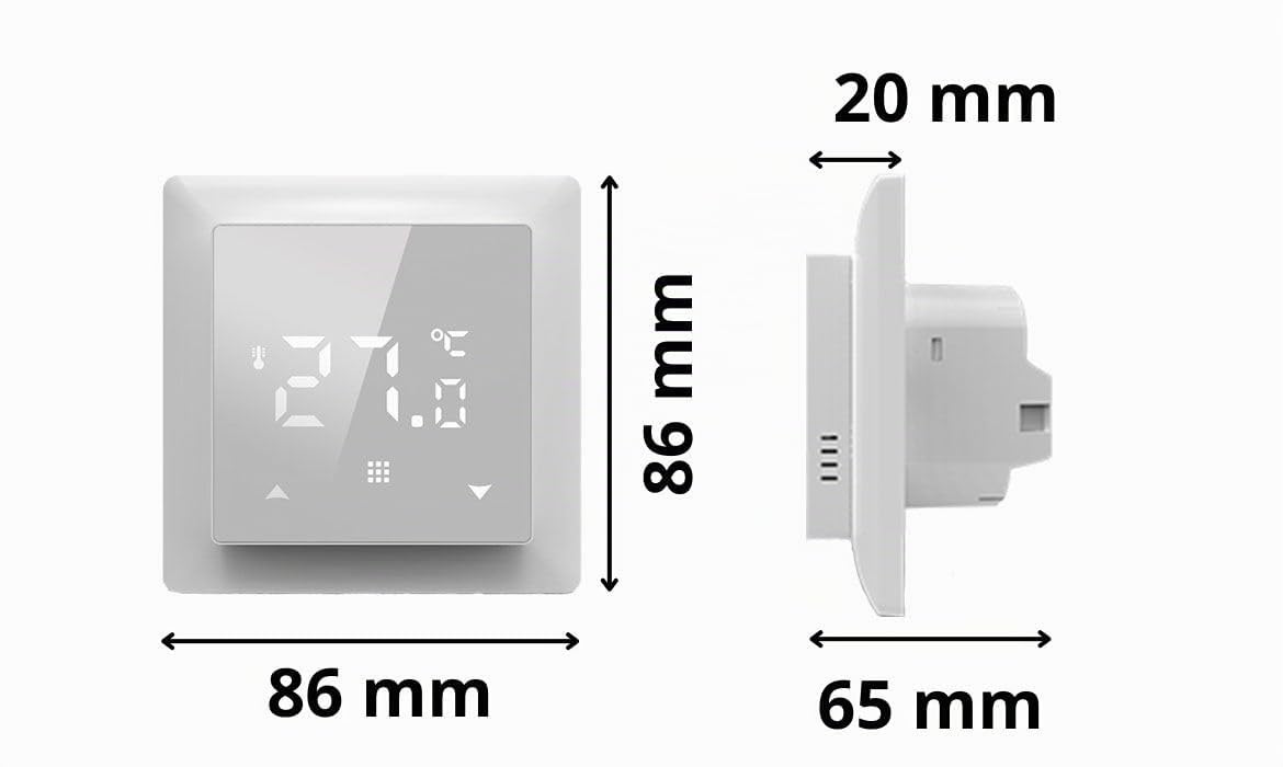 Sone Smart One ZigBee Thermostat Fußbodenheizung Weiß 16A Tuya | 230v unterputz, bodenfühler, gateway nötig, wochenprogramm, touchpanel