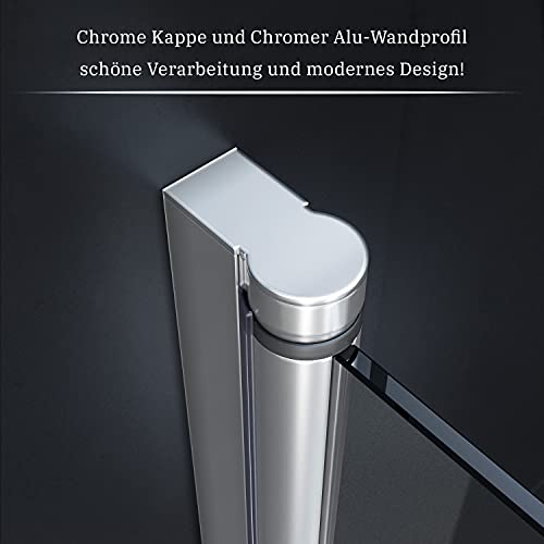 SONNI Eckeinstieg Duschkabine 100x100 cm Dusche Falttür 180º Duschwand Duschabtrennung NANO Glas