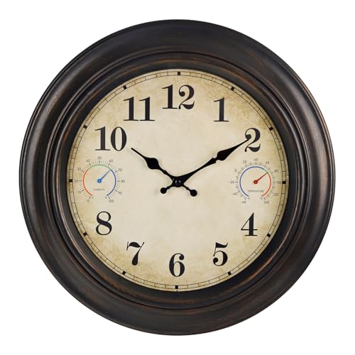 18-inch outdoor clock with thermometer and hygrometer