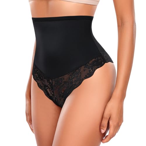 Image of Werena Thong Shapewear for Women Tummy Control Seamless High Waist Body Shaper Underwear Shaping Panties