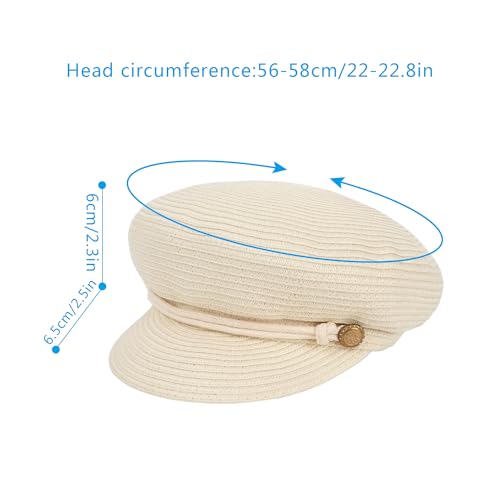 Gorro newsboy ancho de paja para mujer miniatura 6