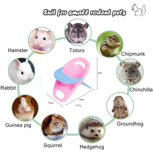 2PC Hamster Chair with Tray Super Cute Hamster Dining Plastic Chair Small Animal Cage Accessories Habitat Decor House Photo Props Small Animal Toys for Hamster Mice Rat Hedgehog Rodents (Pink) - Thumbnail 2
