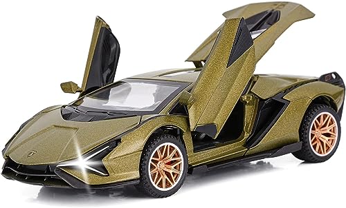 Image of 1:32 Lamborghini Sian Die-cast Metal Toy Car Pull Back Super car with Openable Doors with Sound and Light for Gifts Toys for Kids
