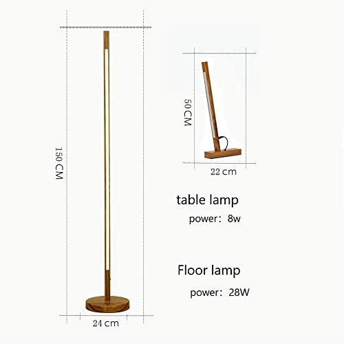 Lámpara de pie de madera nórdica con luz cálida y control remoto para salón 2