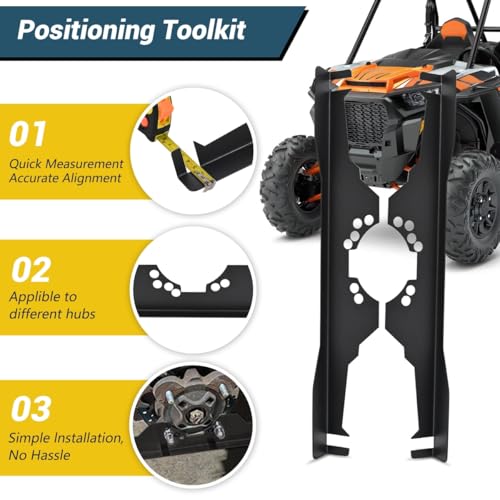 OICCTBF 2Pcs Toe Alignment Tool Plates,Stainless Steel Wheel Alignment Tool Toe Angle Accurate Measurement Gauge for Polaris RZR XP 1000 Turbo S Ranger General for UTV (Black) by OICCTBF - Image 7