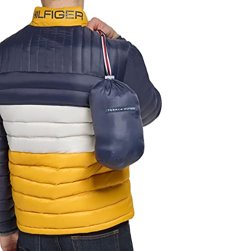 Image of Tommy Hilfiger Mens Embroidered Logo Puffer Jacket