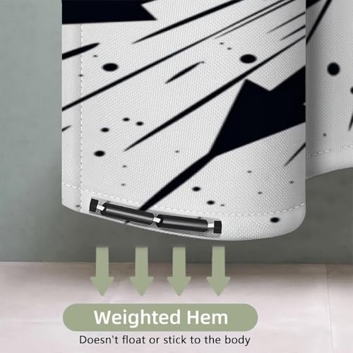 Rideau douche imperméable et lavable avec ourlet lesté anti-adhérence - 5