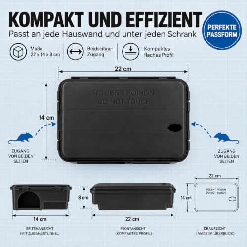 Köder-Discount Rattenfalle für Giftköder (Köder Nicht enthalten) – 2 Abschließbare Rattenköderboxen zur sicheren Auslage von Rattengift… – Ansicht 6