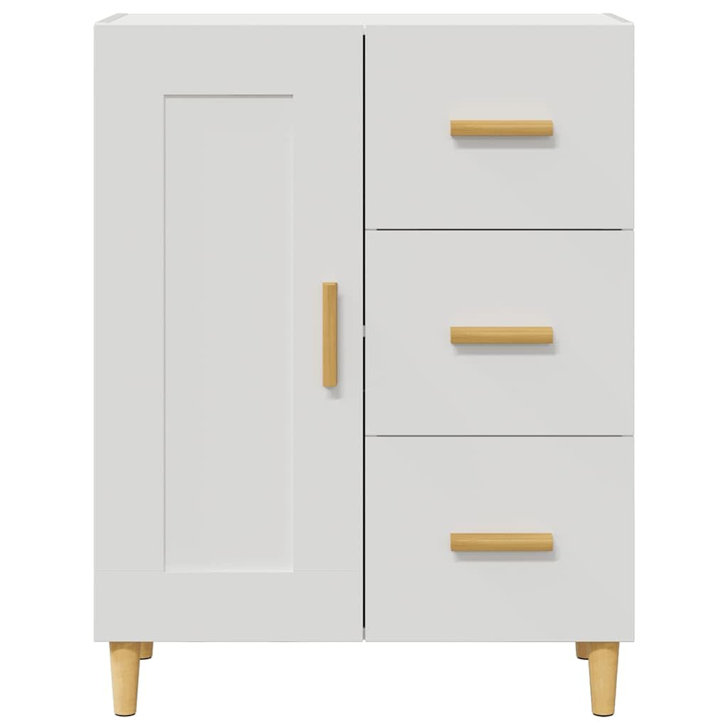 Kredens biały, 69,5 x 34 x 90 cm, materiał drewnopochodny, z szufladami i przegródkami, do salonu, jadalni i korytarza, wszechstronne miejsce do przechowywania
