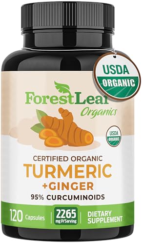 Turmeric Supplement Extra Strength 2265mg - Turmeric Curcumin Supplement w/BioPerine Black Pepper - Tumeric and Ginger Supplements, 95% Curcuminoids, Supports Immune & Joint Health, 120 Caps