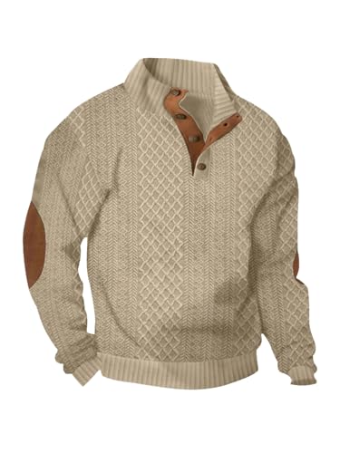 SOLY HUX Men's Knit Pullover Sweater Long Sleeve Stand Collar