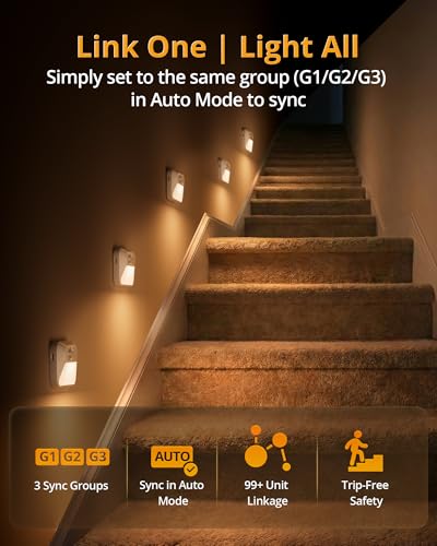 Image of Lyridz Rechargeable Sync Motion Sensor Night Lights, 6 Pack