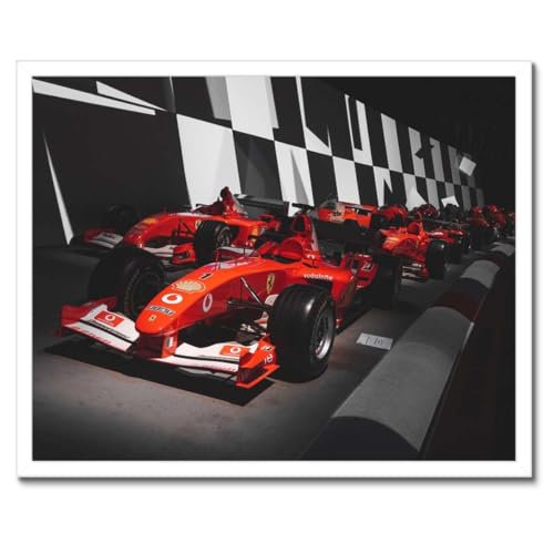 Cadre noir avec poster de voiture de course 50x40 cm de haute qualité