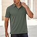 Men's Golf Polo Shirt Short Sleeve Performance Top Quick Dry Casual Shirt Summer Breathable Work Business Wear Army Green