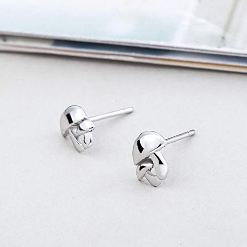 Pendientes De Plata Esterlina De Setas Joyas Encantadoras S925 Girl 18k Gold Pendientes De Oro Blanco Estudiante Estudiante Regalo De Cumpleaños