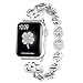 Secbolt Stainless Steel Bands Compatible Apple Watch Band 38mm 40mm iWatch Series 4, Series 3, Series 2, Series 1, Shamrock Link with Diamond Women Girls, Silver
