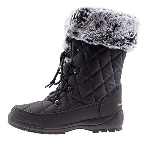 ArcticShield-Womens-Warm-Waterproof-Insulated-Comfortable-Memory-Foam-Fur-Winter-Snow-Boots-6-DM-US-Womens-Black
