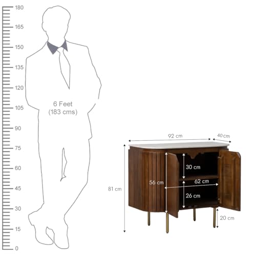 Image of The Attic 2 Door Carlston Sideboard,Multipurpose Cabinet for Kitchen and Living Room Storage,Classy Sideboard,Solid Mango Wood,Provential Teak Matte Finish