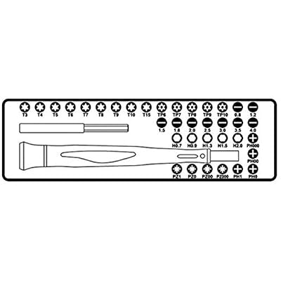 Beta 1256/C Micro Screwdriver Set with 36 4mm Bits, Drive Handle and Magnetic Extension