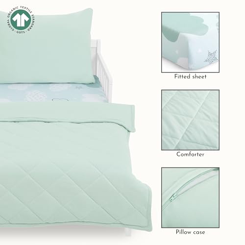 Image of Evolur Dreamer 3 Piece Toddler Bedding Set, Super Soft and Breathable Toddler Bedding, Machine Washable, Includes Fitted Sheet, Comforter and Pillow Case