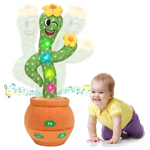 LGOUYGG Baby Toys, Singing Talking Cactus Toy for 3-6 Year Old Toddler Boys Girls, Mimicking Repeat What You Say, Plush Cactus with Light Up Music and Amusing Songs, Funny Gag Gifts for Kids