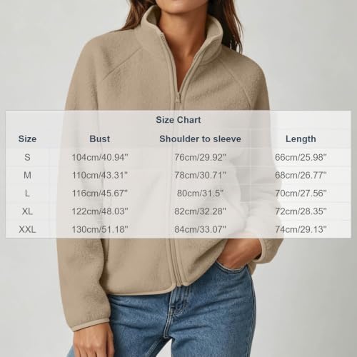 YRAETENM Fleece Jacket Women Lightweight Full Zip Fall Sherpa Warm Coats - image 6