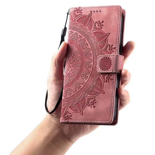 Coque portefeuille iPhone 16 Pro Max rose cuir pour ne plus oublier vos cartes