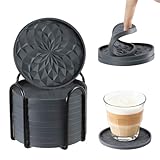 JINGIHE 10PCS Untersetzer Set, Coasters, Ungiftiger Silikon Tassenuntersetzer, Tassenmatte für...
