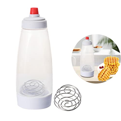 Lovical Pancake Batter Dispenser And Mixer With Blenderball Wire Whisk Batter Bottle Squeeze Kitchen Pancake Shaker Batter Dispenser Bottle Baking Tool For Cupcakes, Muffins, Crepes, And More #TOP6