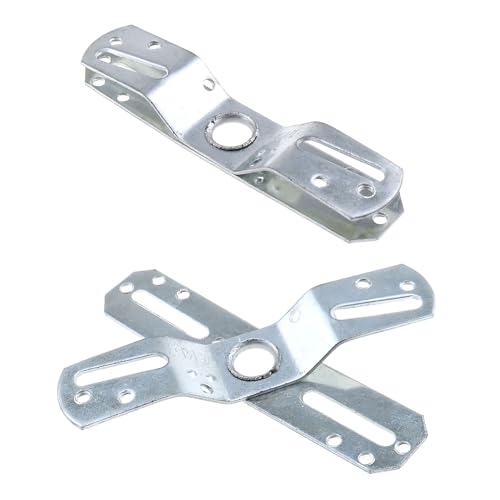 Image of MEETOOT 2 Sets Luminaire Mounting Bracket Swivel Lighting Crossbar Luminaire Crossbar Silver Cross Plate Suitable for Pendants Ceiling Light Wall Light and Fan Light
