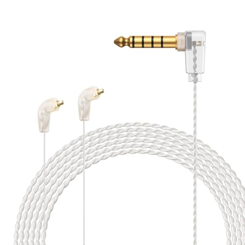 OKCSC Aurora イヤホンケーブル ER4SR リケーブル 2芯 高純度OFC銀メッキ 4.4o バランス接続 リケーブル Etymotic用 ER4SE・ER4XR・ER3XR等ERシリーズイヤホンに適合 長さ120cm 極細タイプ