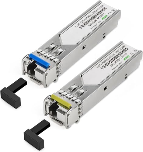 Image of SFP Network Transceiver Module, 1.25 Gigabit Single Mode, LX SM 1310nm 1550nm 20km, Single Fiber Interface for Router, Network Card, Switch, Firewall etc