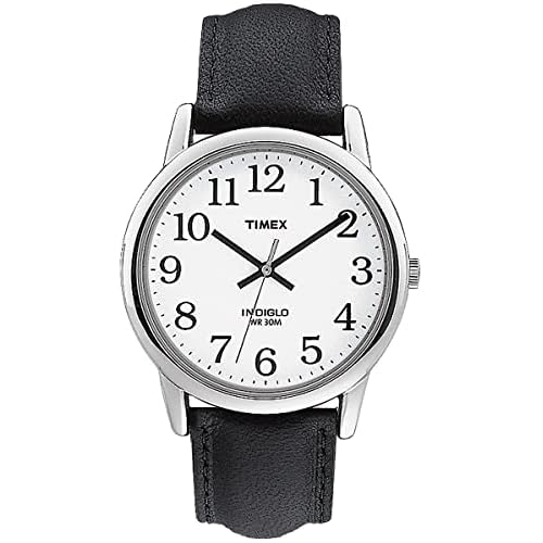 Timex Easy Reader - Reloj de hombre de 35mm con correa de cuero negro T20501