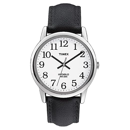 Timex Easy Reader - Reloj de hombre de 35mm con correa de cuero negro T20501