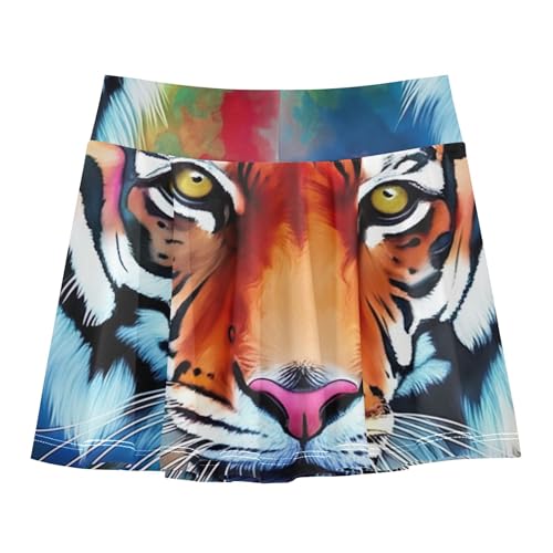Floral Athletic Shorts Girls Skorts Toddlers Tennis Skirts Butterfly Tiger Painted Colorful 4t2