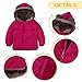 Enlifety 3T 4T Girls Coats Rose Red Winter Jackets Cute Fashion Outerwear Clothes for School