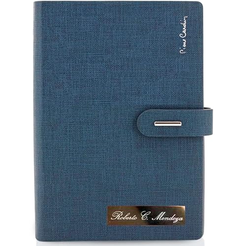 Agenda 2026 Día por Página Personalizada - Agenda 2026 A5 con Compartimento para Tarjetas y Bolígrafo - Agenda Anual para Regalo - Incluye Caja de Presentación (Azul)