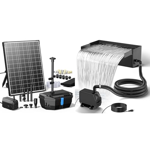 Kit de fuente solar para estanque con bomba y cascada miniatura 1
