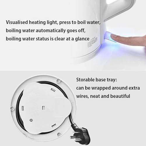 Hervidor eléctrico 1.8L blanco diseño doble vacío miniatura 7