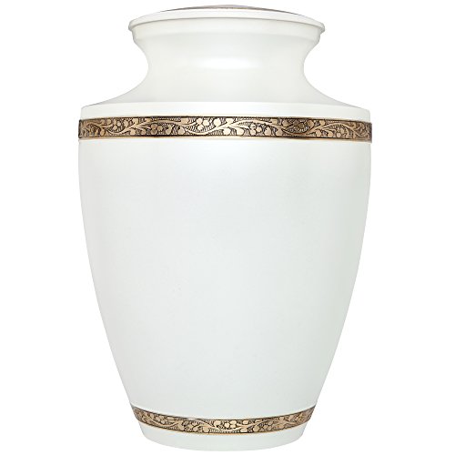 Pearl White Funeral Urn by Liliane - Cremation Urn for Human Ashes