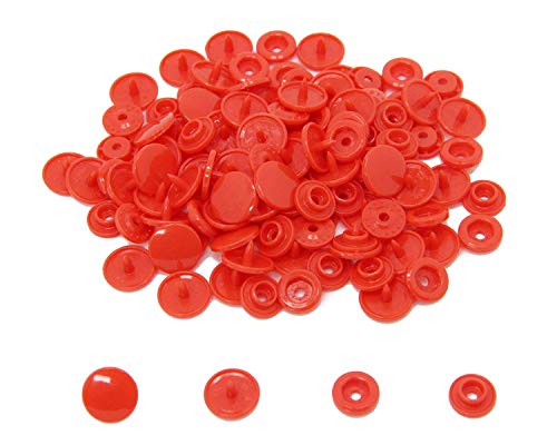 100 Sets KAM Snaps Buttons, BetterJonny Size 20 T5 Glossy Round Resin Plastic Buttons Fasteners Punch Poppers for Cloth Diaper/Bibs/Unpaper Towels/Nappies