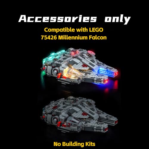 Kit de luz LED compatible con Lego 75426 BrickBling Halcón Milenario 5