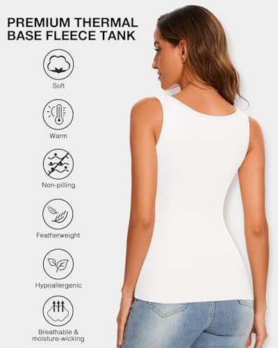 Image of Thermal Underwear Tank Top Fleece Shirt Cami Sleeveless Thermal Top Warm Undershirt Base Layer Women Cold Weather