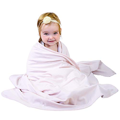 Wool Blanket for Babies and Toddlers | 100% Merino Wool Inner Layer and 100% Organic Cotton Outer Layer | Temperature regulating | Extra Large | Soft Comfort Blanket | (Pink)