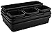 Masirs Interlocking Drawer Organizer Bins, Durable Plastic, Various Sizes for Custom Layout Design, Great for Desk Drawer, Tool Box or Garage Organization, (Black | 8-Piece Set)